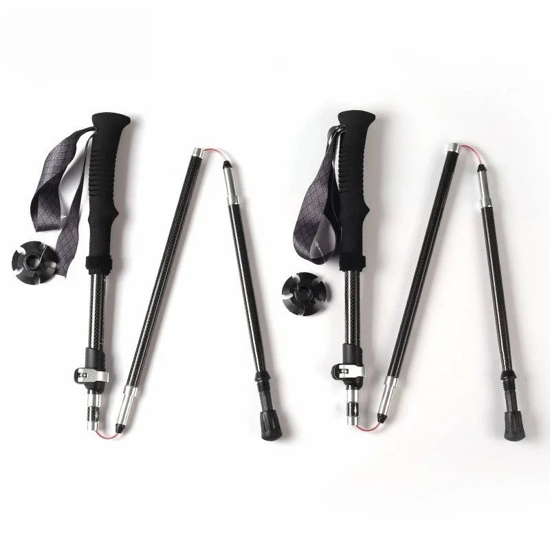 Trekking Pole Carbon - ไม้เท้าเดินป่าแบบพับได้ 5 ท่อน ทำจากคาร์บอนไฟเบอร์ 3K รุ่นคลาสสิก